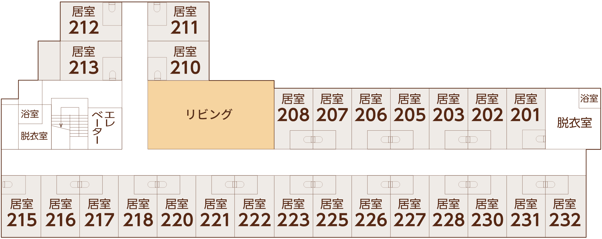 2階のフロアマップ